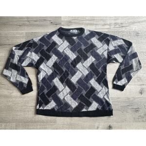 Lavane New York Vintage Sweater Geometric Coogi Style Long Sleeve XL